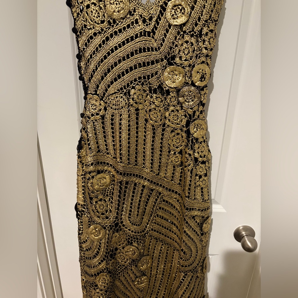 Ulla Johnson Evelyn Metallic Crochet Gown in Goldfoil - Picture 12 of 16